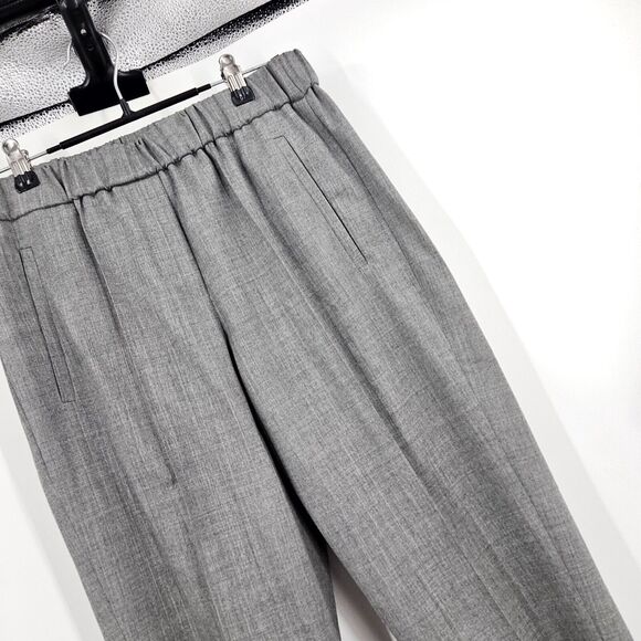 Michael Kors Collection Pants Gray Wool Blend Elastic Waist Straight Trousers 4 - Picture 2 of 6